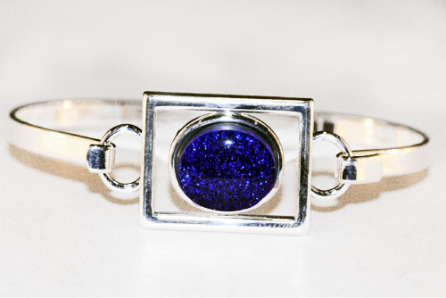 Blue irridescent bangle