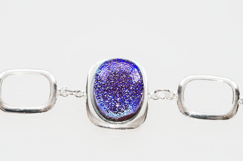 Purple dichroic link bracelet