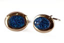 Irridescent blue cufflinks