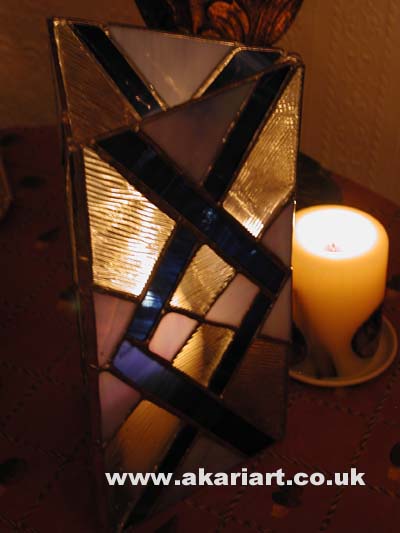 Lampshade in abstract blue design