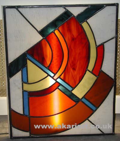 Red panel design illuminated from behind