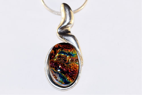 Burnt orange dichroic Pendant
